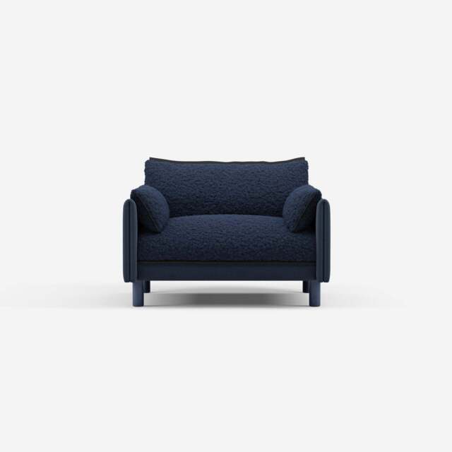 Cozy 1.5 Seater Sofa - Navy Cotton - image 1