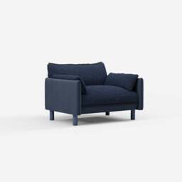 Cozy 1.5 Seater Sofa - Navy Cotton - thumbnail 3