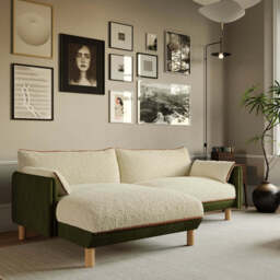 Cozy 3 Seater LH Chaise Sofa - Dark Green Velvet - thumbnail 2