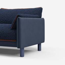 Cozy 2 Seater Sofa - Navy Cotton - thumbnail 2