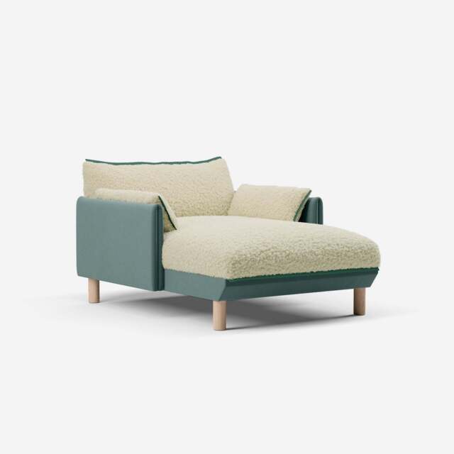 Cozy 1.5 Seater Chaise Sofa - Sage Cotton - image 1