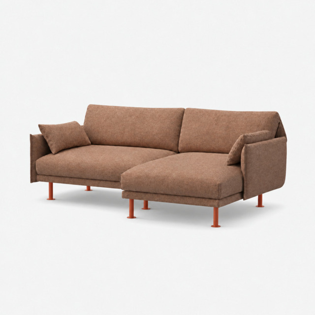 Rest 3 Seater RH Chaise Sofa - Mocha Chenille Weave - image 1