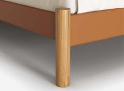 Cozy Bed - King - Tan Vegan Leather Frame - Cream Fleece Headboard - thumbnail 6