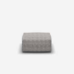 Float Square Ottoman - Salt & Pepper Textured Weave - thumbnail 2