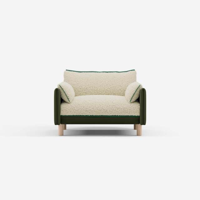 Cozy 1.5 Seater Sofa - Dark Green Velvet - image 1