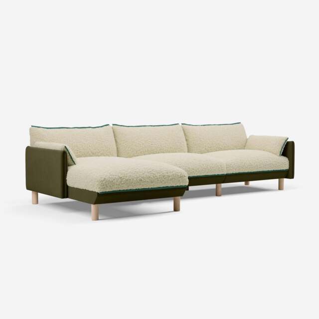 Cozy 5 Seater LH Chaise Sofa - Meadow Cotton - image 1