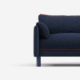Cozy 3 Seater RH Chaise Sofa - Navy Cotton - thumbnail 4