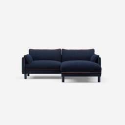 Cozy 3 Seater RH Chaise Sofa - Navy Cotton - thumbnail 3