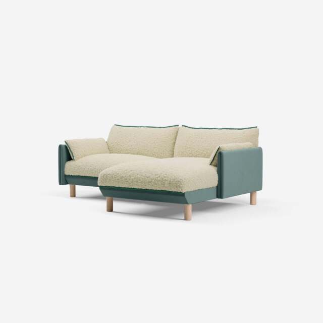 Cozy 3 Seater RH Chaise Sofa - Sage Cotton - image 1