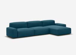 Float 5 Seater RH Chaise Sofa - Teal Velvet