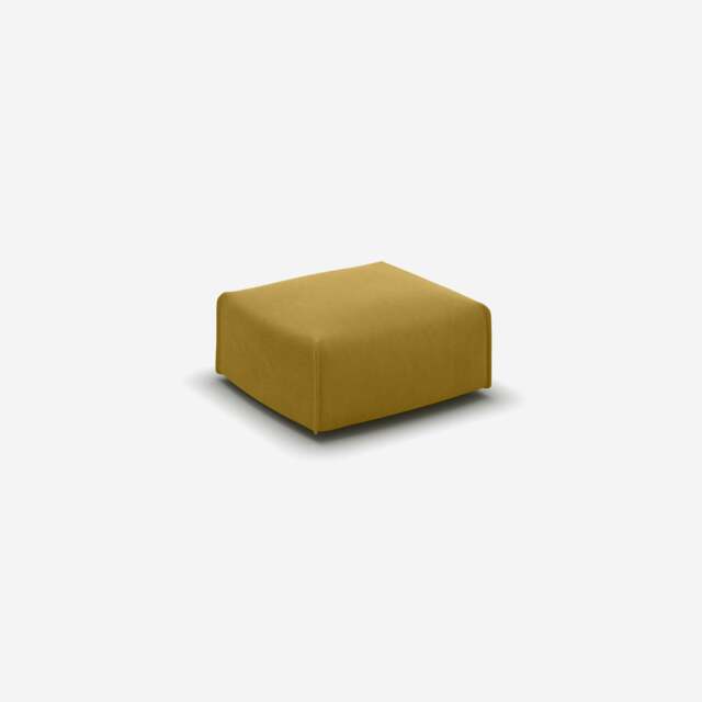 Float Square Ottoman - Mustard Velvet - image 1