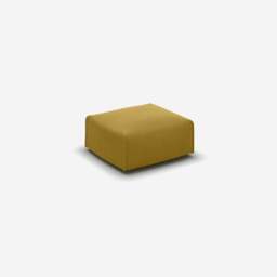 Float Square Ottoman - Mustard Velvet - thumbnail 1