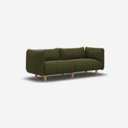 Pillow 3 Seater Sofa - Dark Green Velvet - thumbnail 3