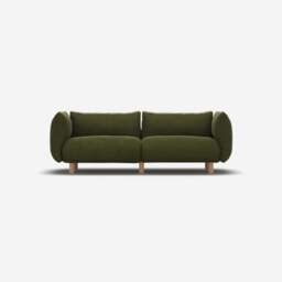 Pillow 3 Seater Sofa - Dark Green Velvet - thumbnail 1