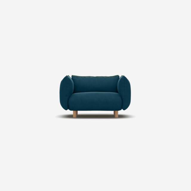 Pillow 1.5 Seater Sofa - Teal Velvet - image 1