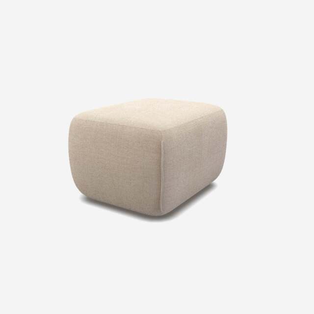 Cozy Pouffe - Cream Textured Weave - image 1