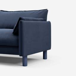 Cozy 1.5 Seater Chaise Sofa - Navy Cotton - thumbnail 3