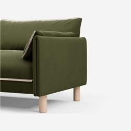 Cozy 3 Seater RH Chaise Sofa - Dark Green Velvet - thumbnail 3