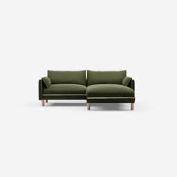 Cozy 3 Seater RH Chaise Sofa - Dark Green Velvet - thumbnail 4