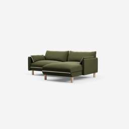Cozy 3 Seater RH Chaise Sofa - Dark Green Velvet - thumbnail 1