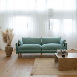Cozy 3 Seater Sofa - Sage Cotton - thumbnail 2