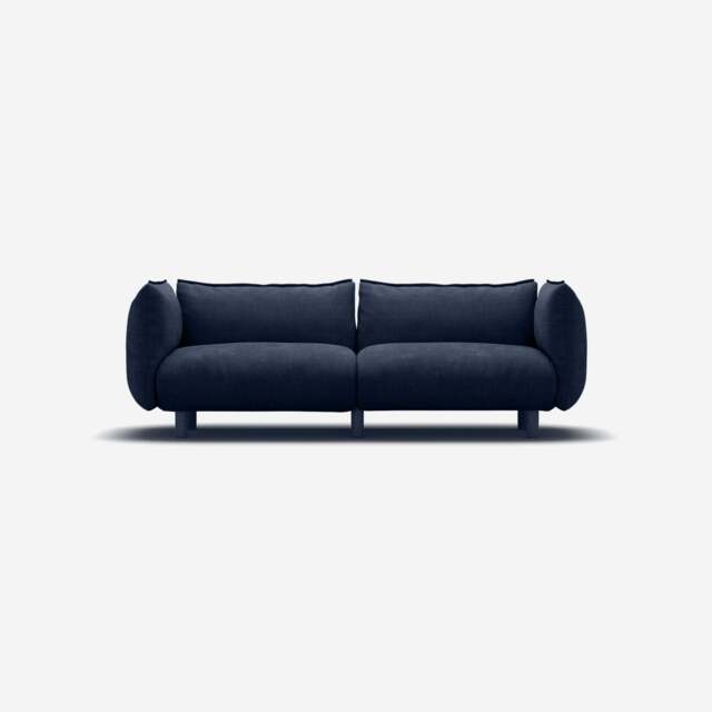 Pillow 3 Seater Sofa - Navy Cotton - image 1