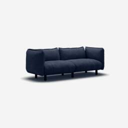 Pillow 3 Seater Sofa - Navy Cotton - thumbnail 3