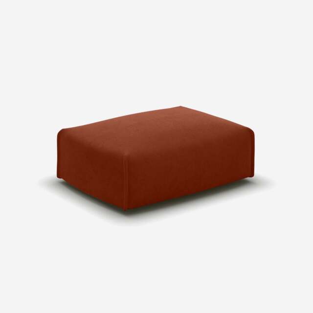 Float Rectangular Ottoman - Rust Velvet - image 1
