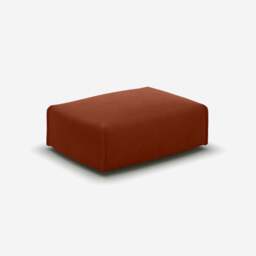 Float Rectangular Ottoman - Rust Velvet