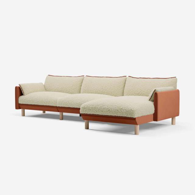 Cozy 5 Seater RH Chaise Sofa - Henna Cotton - image 1