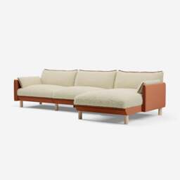 Cozy 5 Seater RH Chaise Sofa - Henna Cotton - thumbnail 1