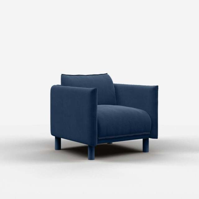 Cozy Armchair - Midnight Blue Velvet - image 1