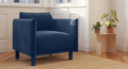Cozy Armchair - Midnight Blue Velvet - thumbnail 6