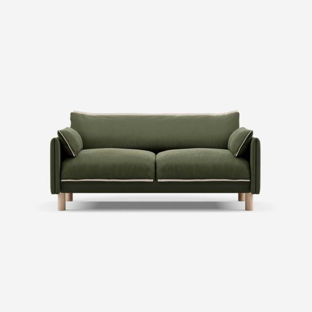 Cozy 2 Seater Sofa - Dark Green Velvet - image 1