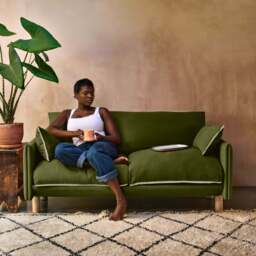 Cozy 2 Seater Sofa - Dark Green Velvet - thumbnail 2