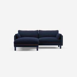 Cozy 3 Seater LH Chaise Sofa - Navy Cotton - thumbnail 3