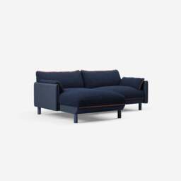 Cozy 3 Seater LH Chaise Sofa - Navy Cotton