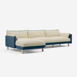 Cozy 5 Seater LH Chaise Sofa - Teal Velvet - thumbnail 1