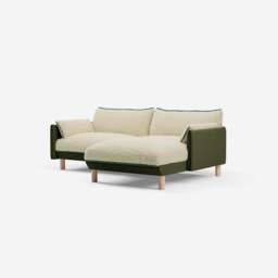 Cozy 3 Seater RH Chaise Sofa - Dark Green Velvet - thumbnail 1