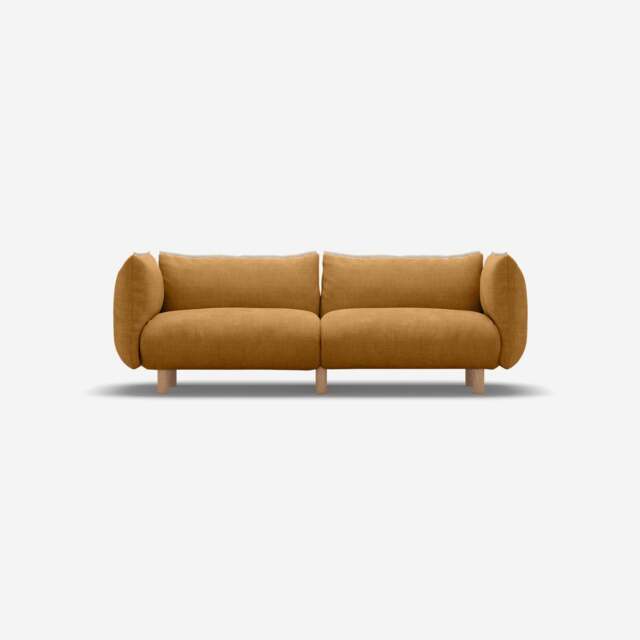 Pillow 3 Seater Sofa - Ochre Cotton - image 1