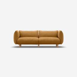 Pillow 3 Seater Sofa - Ochre Cotton - thumbnail 1
