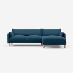 Cozy 4 Seater RH Chaise Sofa - Teal Velvet - thumbnail 3