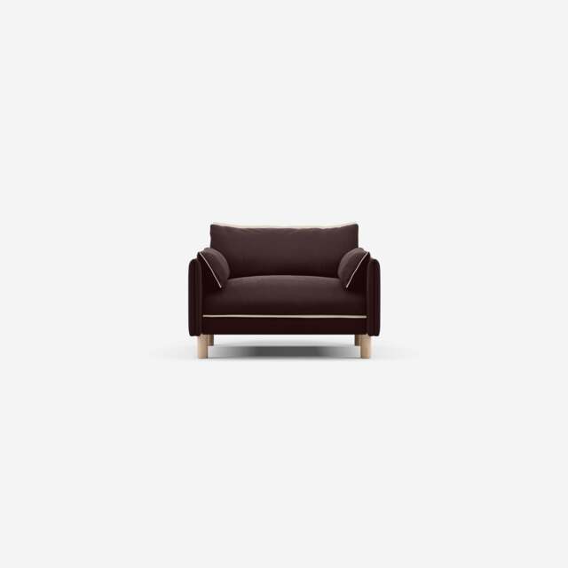 Cozy 1.5 Seater Sofa - Dark Brown Velvet - image 1