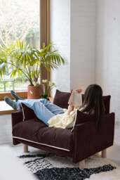 Cozy 1.5 Seater Sofa - Dark Brown Velvet - thumbnail 7