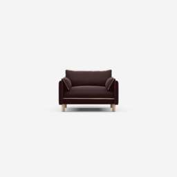 Cozy 1.5 Seater Sofa - Dark Brown Velvet