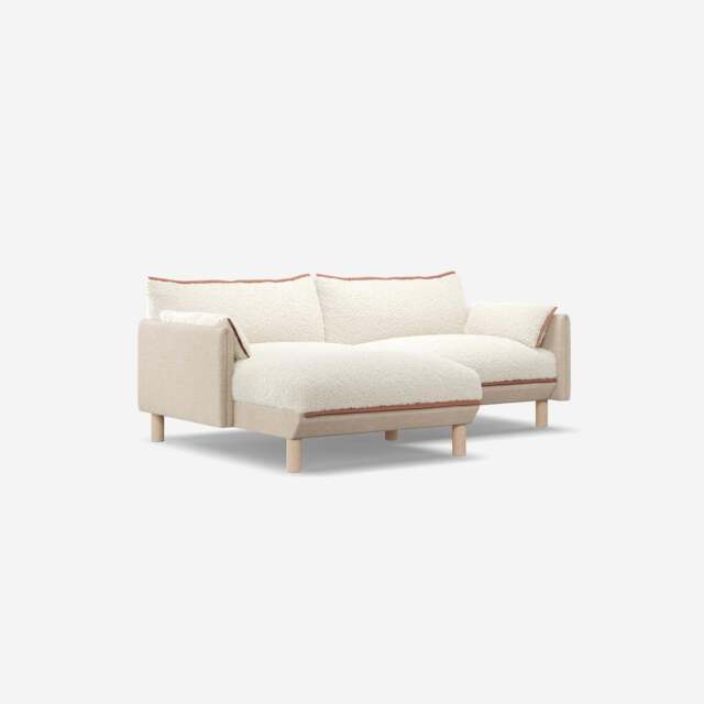 Cozy 3 Seater LH Chaise Sofa - Cream Textured Weave - image 1