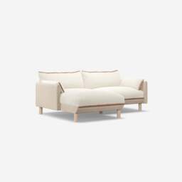 Cozy 3 Seater LH Chaise Sofa - Cream Textured Weave