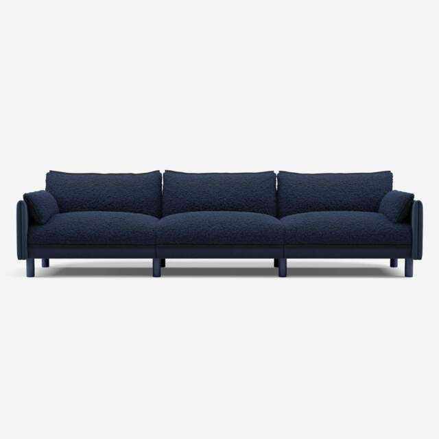 Cozy 5 Seater Sofa - Navy Cotton - image 1