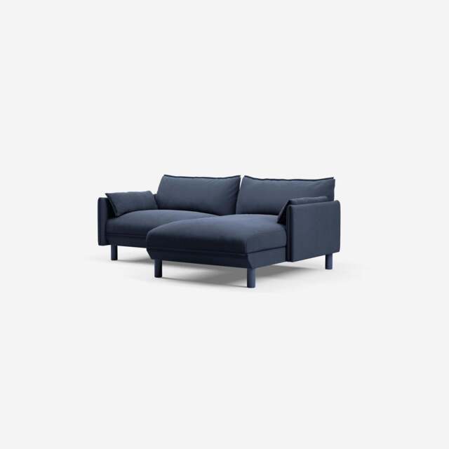 Cozy 3 Seater RH Chaise Sofa - Navy Cotton - image 1