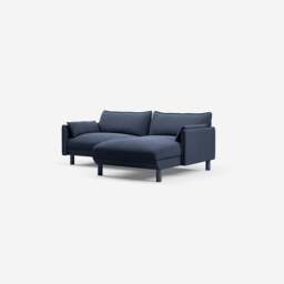 Cozy 3 Seater RH Chaise Sofa - Navy Cotton